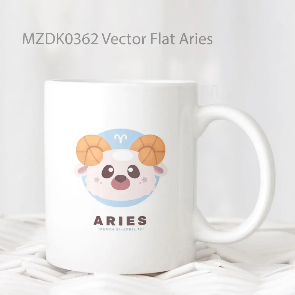 Vector Flat Aries Horoskop Mug