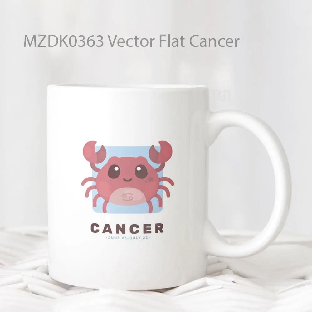 Vector Flat Cancer Horoskop Mug