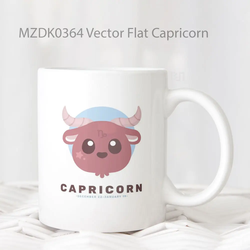 Vector Flat Capricorn Horoskop Mug