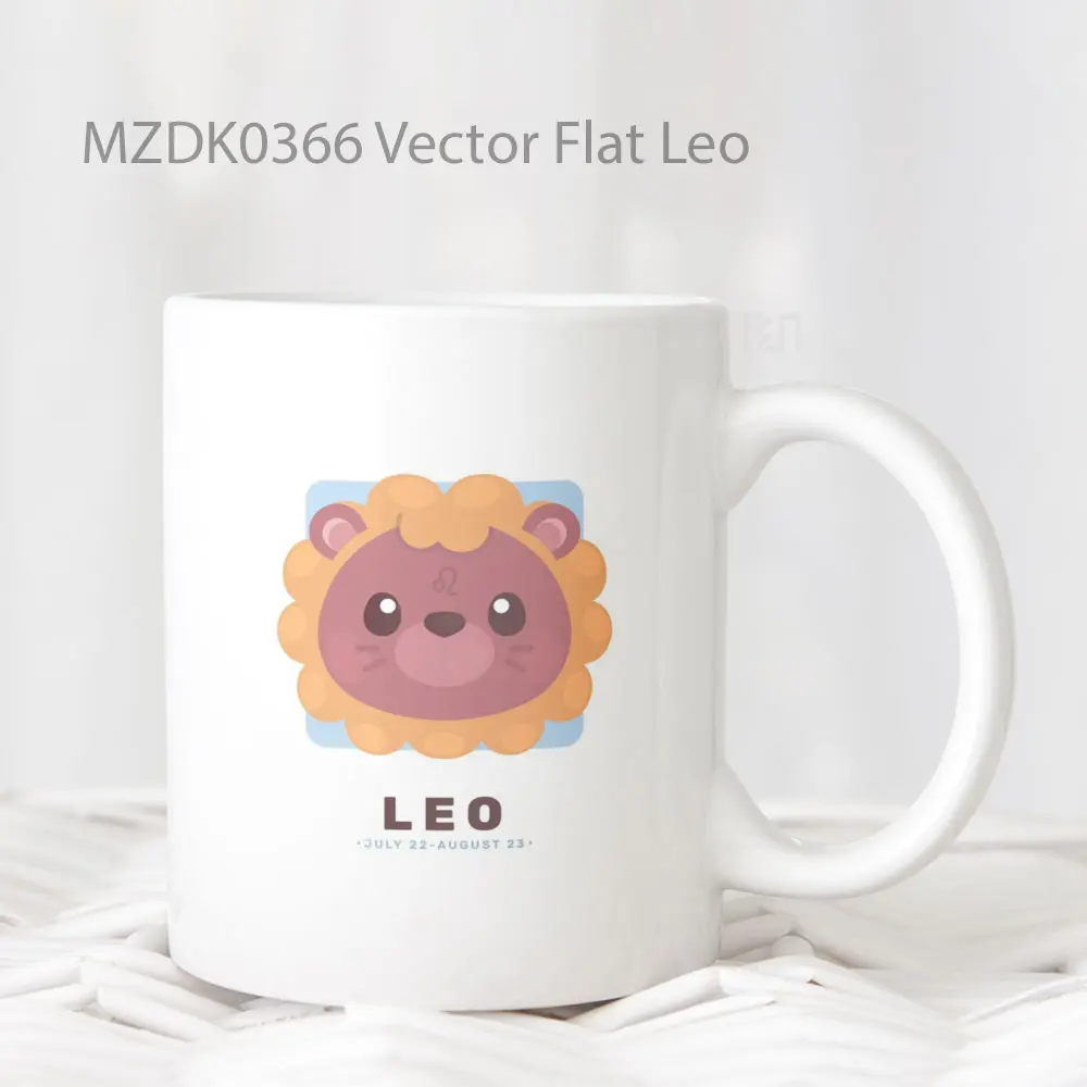 Vector Flat Leo Horoskop Mug