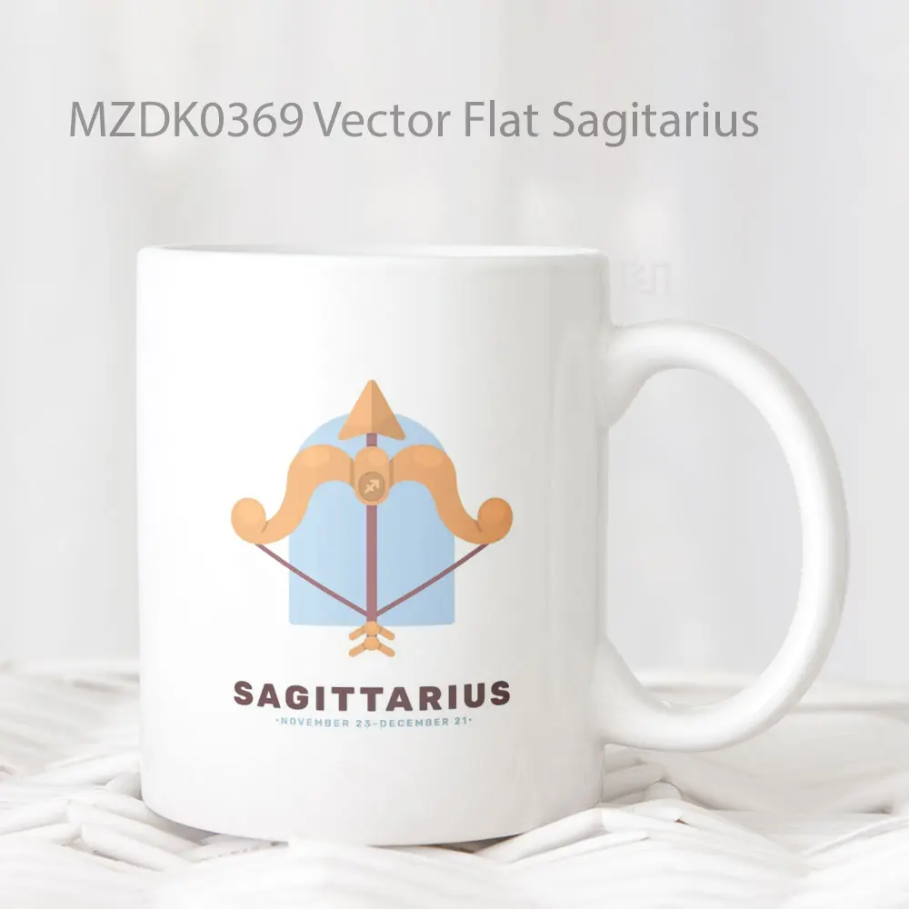 Vector Flat Sagitarius Horoskop Mug