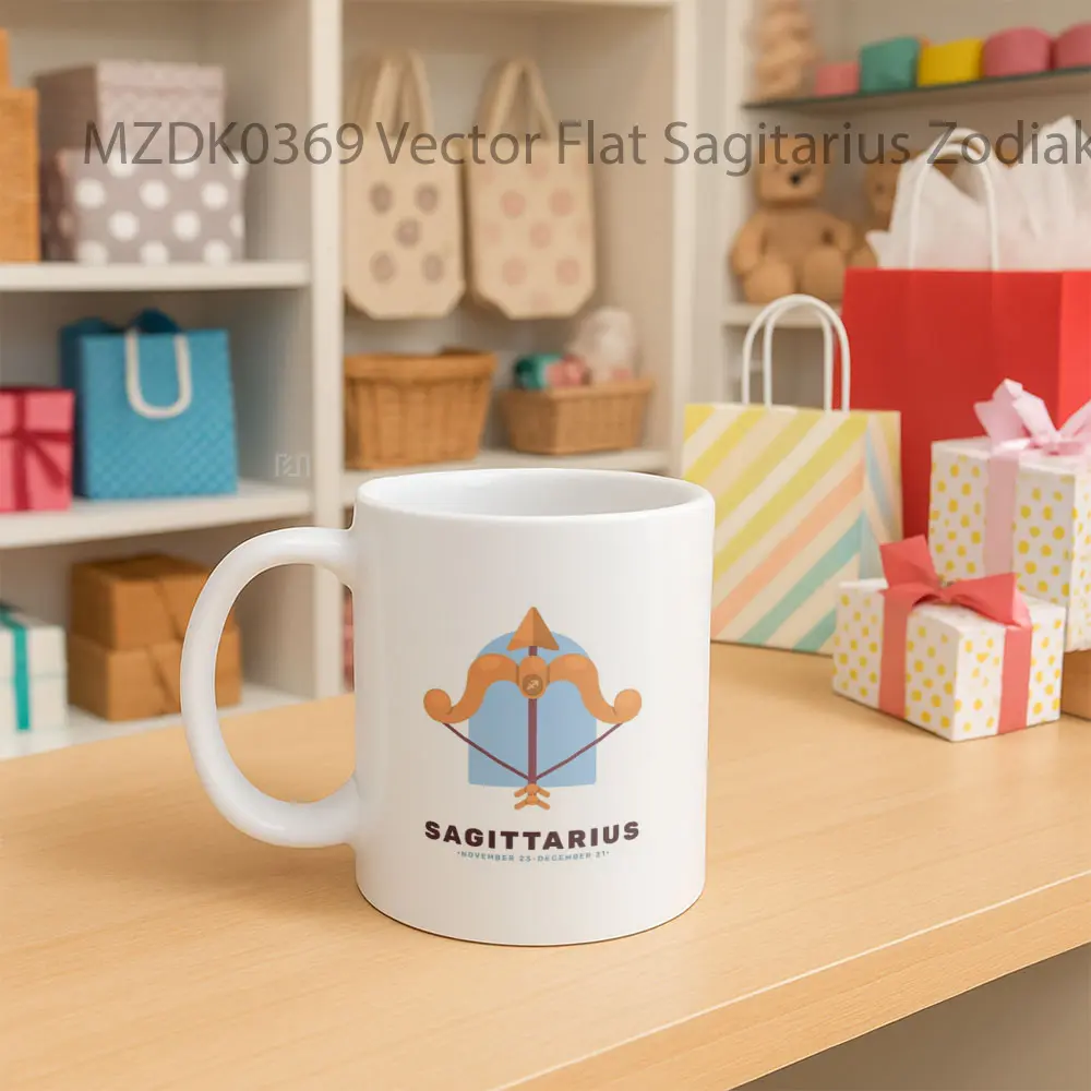 Vector Flat Sagitarius Horoskop Mug - Sudut 2