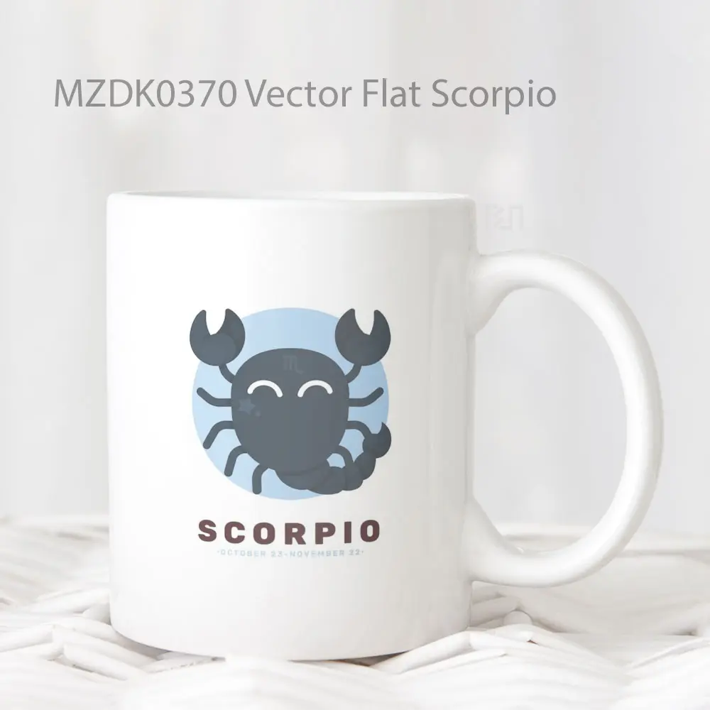 Vector Flat Scorpio Horoskop Mug