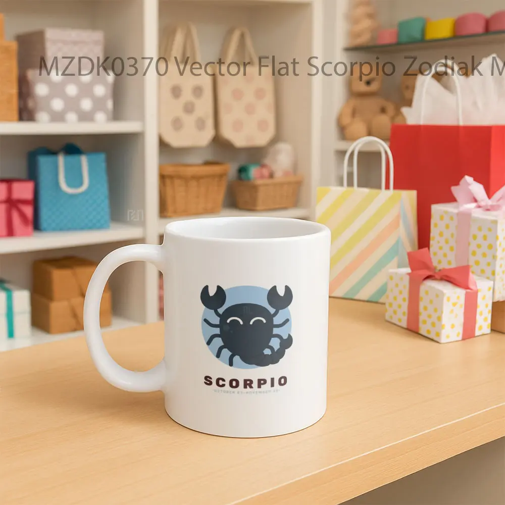 Vector Flat Scorpio Horoskop Mug - Sudut 2