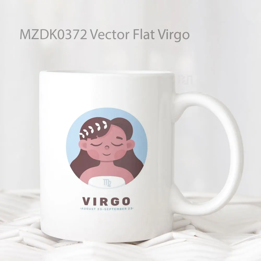 Vector Flat Virgo Horoskop Mug