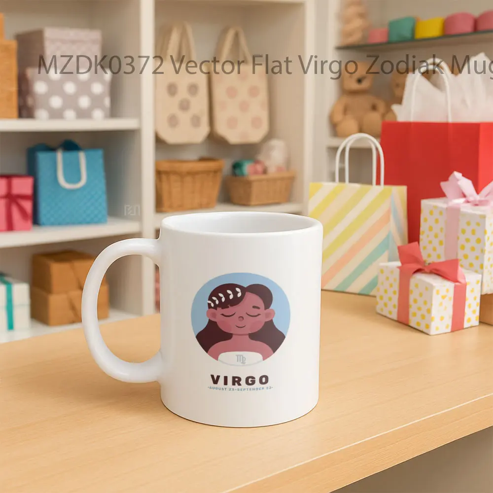 Vector Flat Virgo Horoskop Mug - Sudut 2