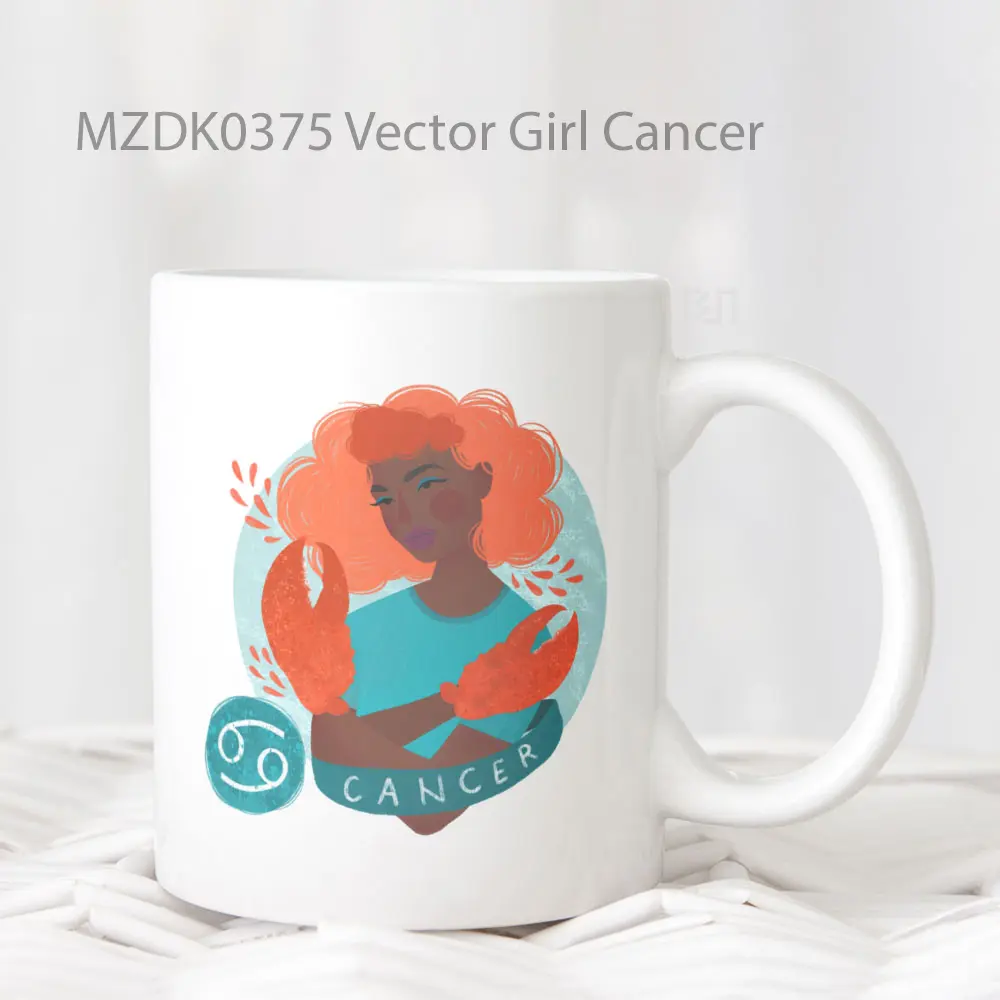 Vector Girl Cancer Horoskop Mug