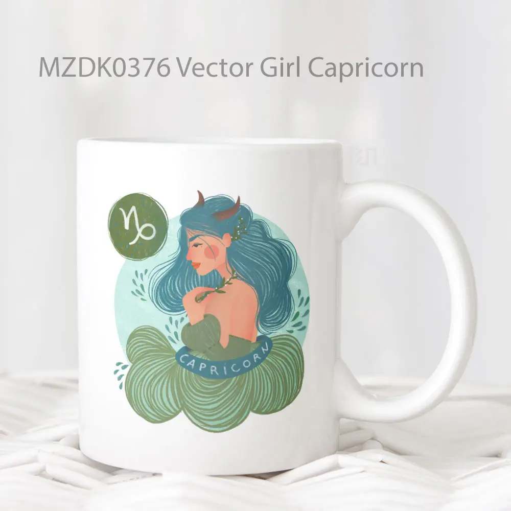 Vector Girl Capricorn Horoskop Mug