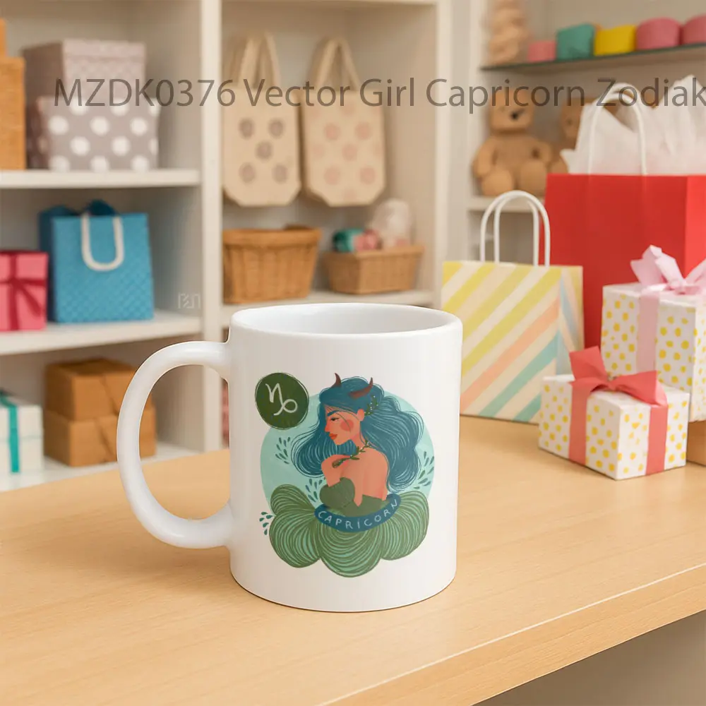 Vector Girl Capricorn Horoskop Mug - Sudut 2