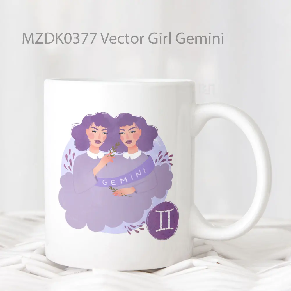Vector Girl Gemini Horoskop Mug
