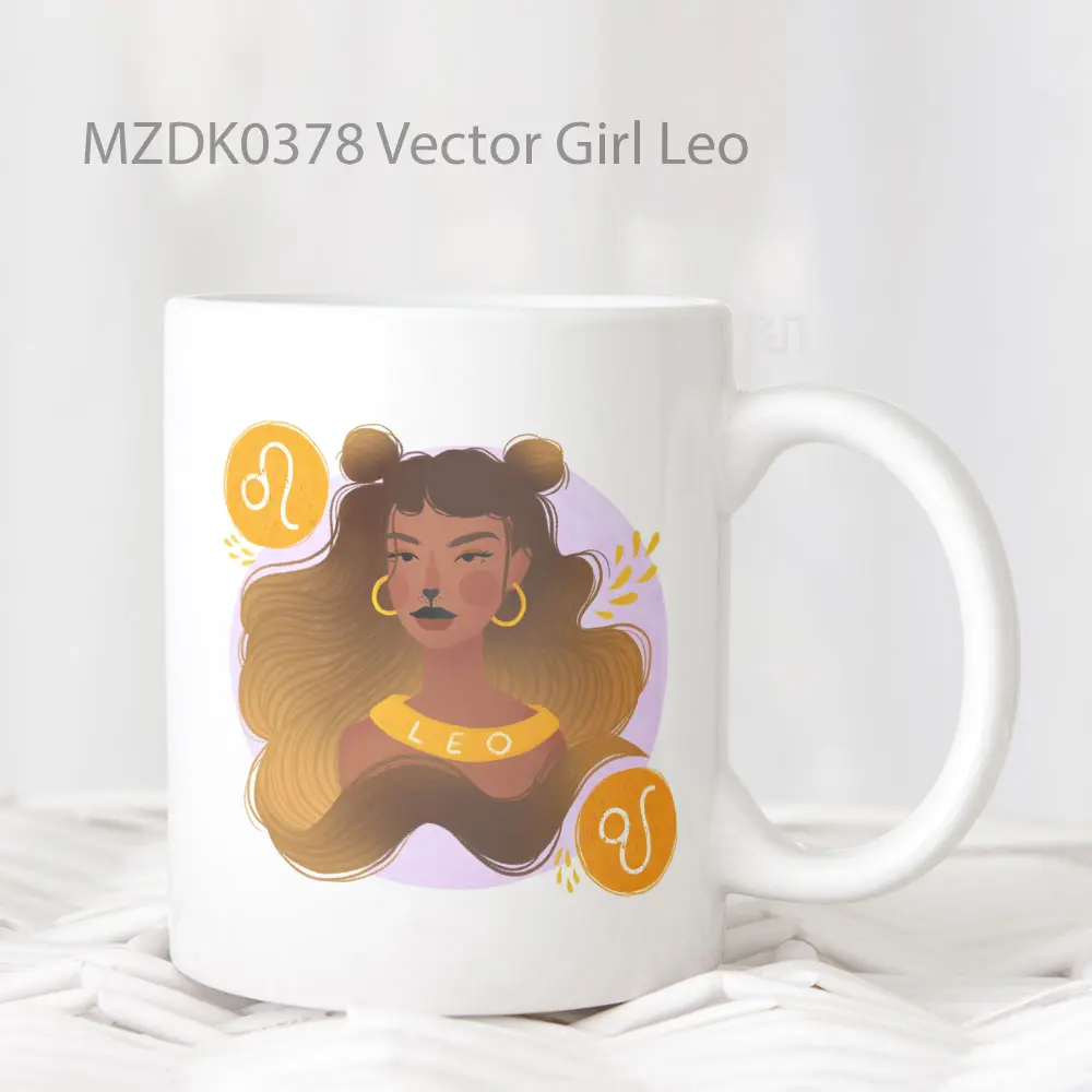 Vector Girl Leo Horoskop Mug
