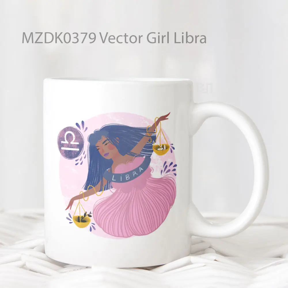 Vector Girl Libra Horoskop Mug