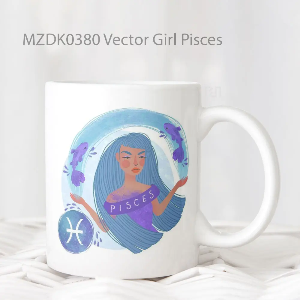 Vector Girl Pisces Horoskop Mug