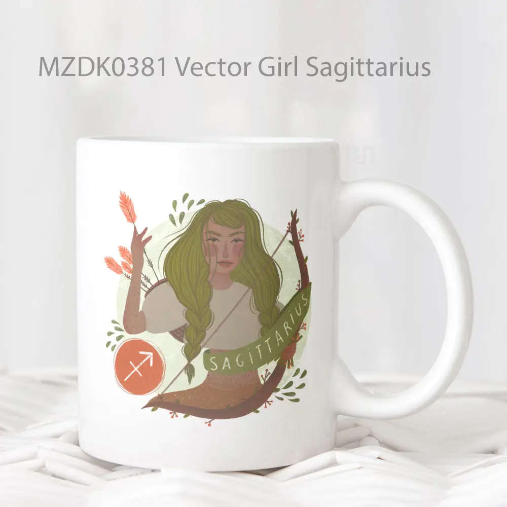 Vector Girl Sagittarius Horoskop Mug