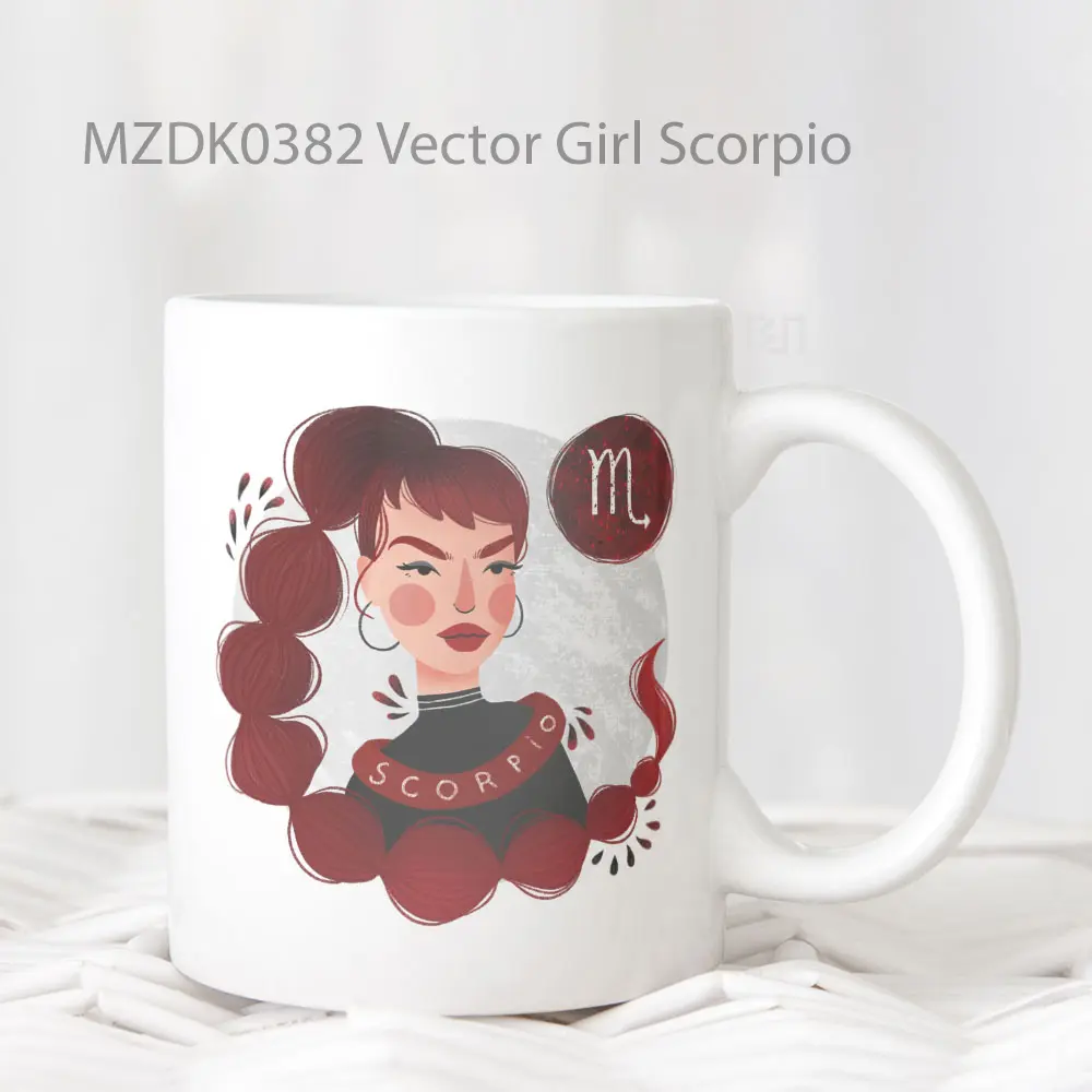Vector Girl Scorpio Horoskop Mug