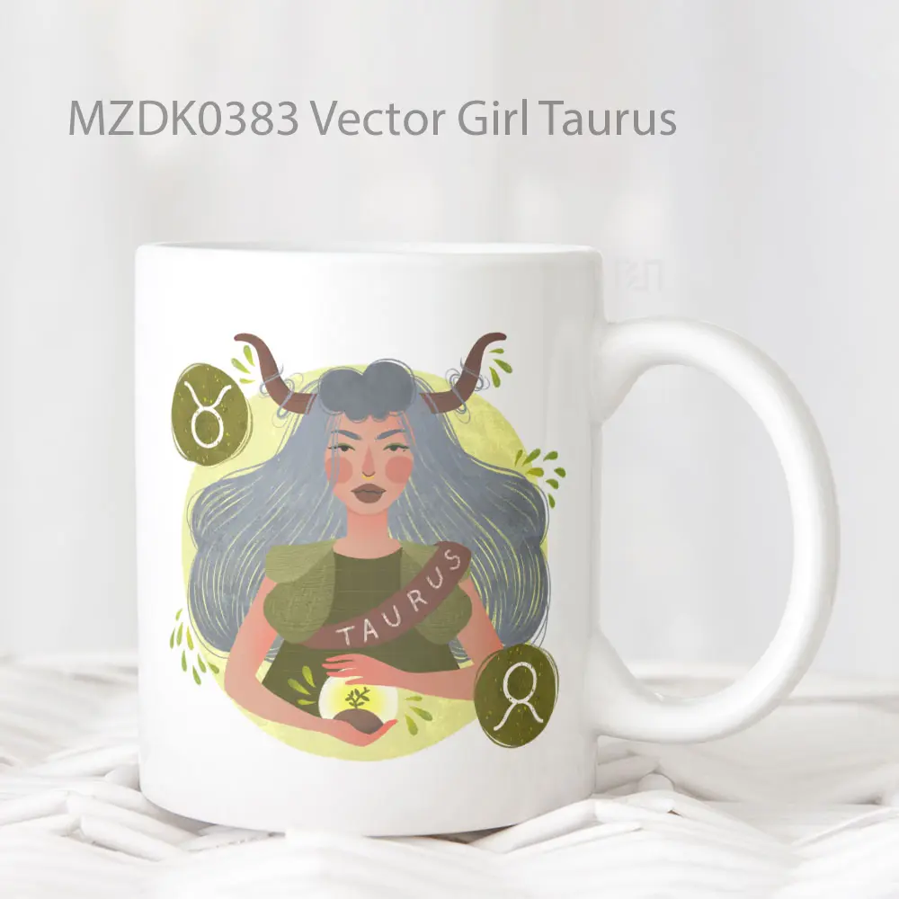 Vector Girl Taurus Horoskop Mug