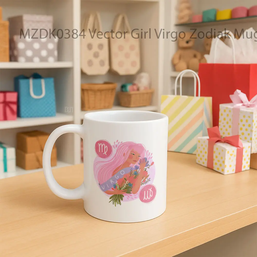 Vector Girl Virgo Horoskop Mug - Sudut 2