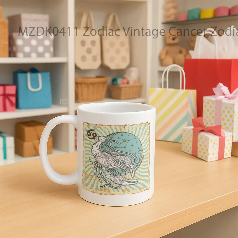 Zodiac Vintage Cancer Mug - Sudut 2