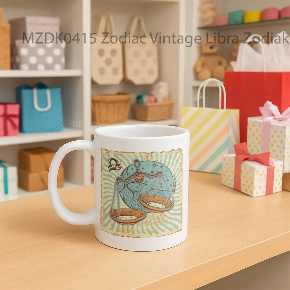 Zodiac Vintage Libra Mug - Sudut 2