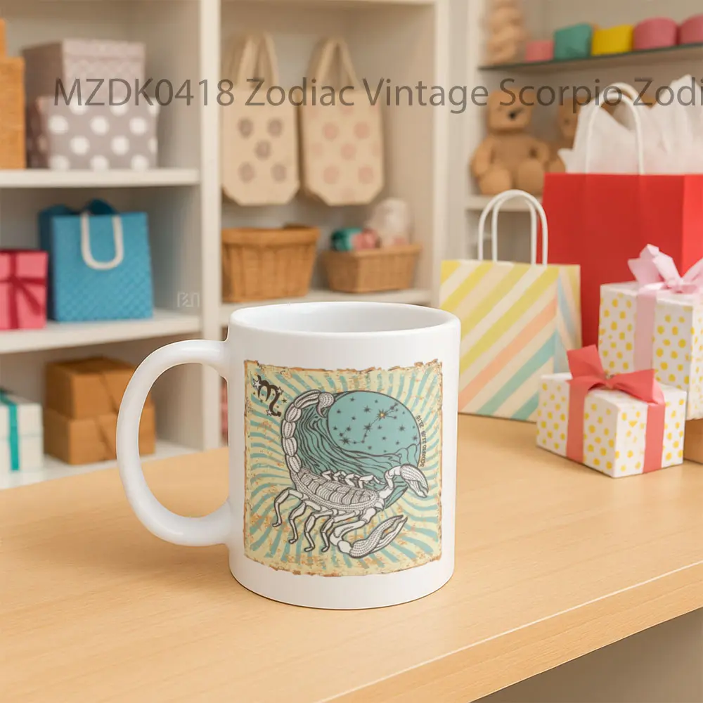 Zodiac Vintage Scorpio Mug - Sudut 2