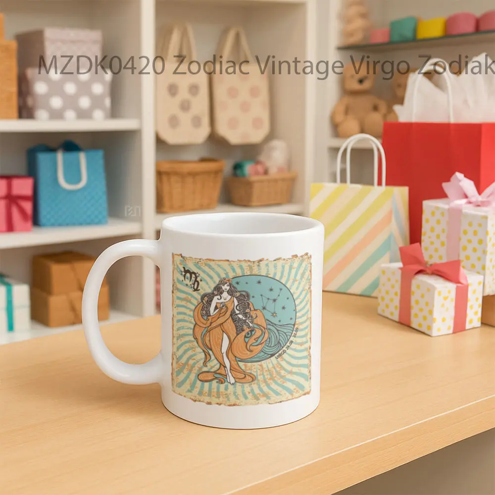 Zodiac Vintage Virgo Mug - Sudut 2