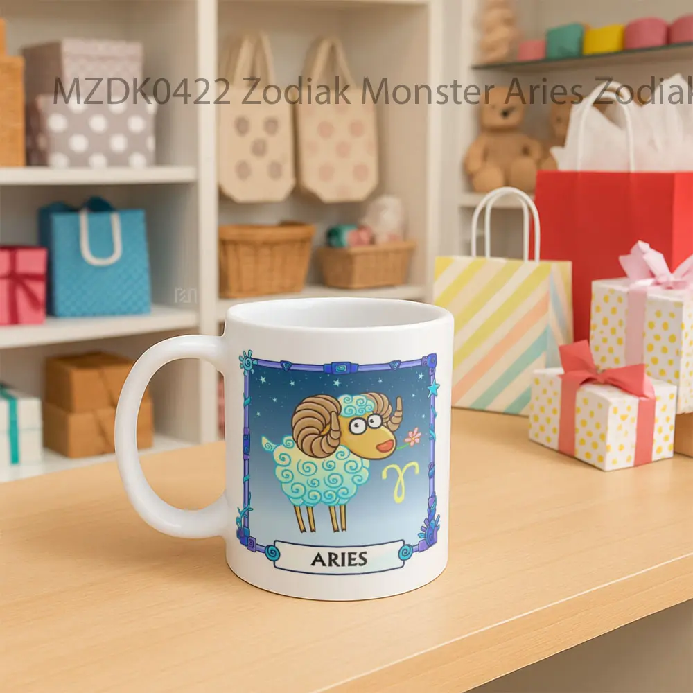 Zodiak Monster Aries Mug - Sudut 2