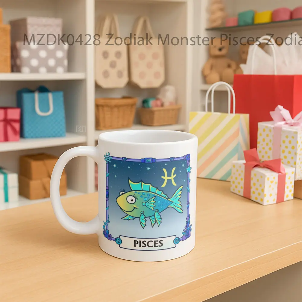 Zodiak Monster Pisces Mug - Sudut 2