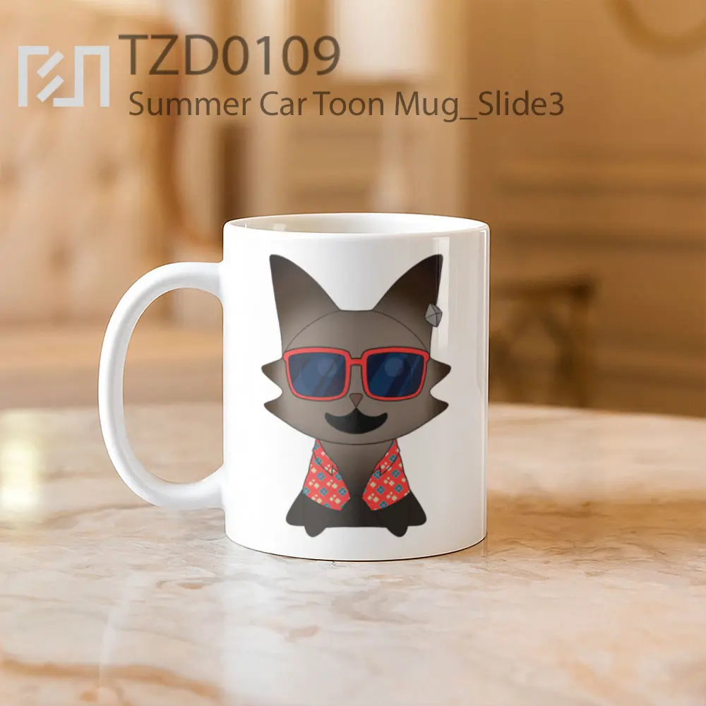 Summer Car Toon Mug - All-side / Desain