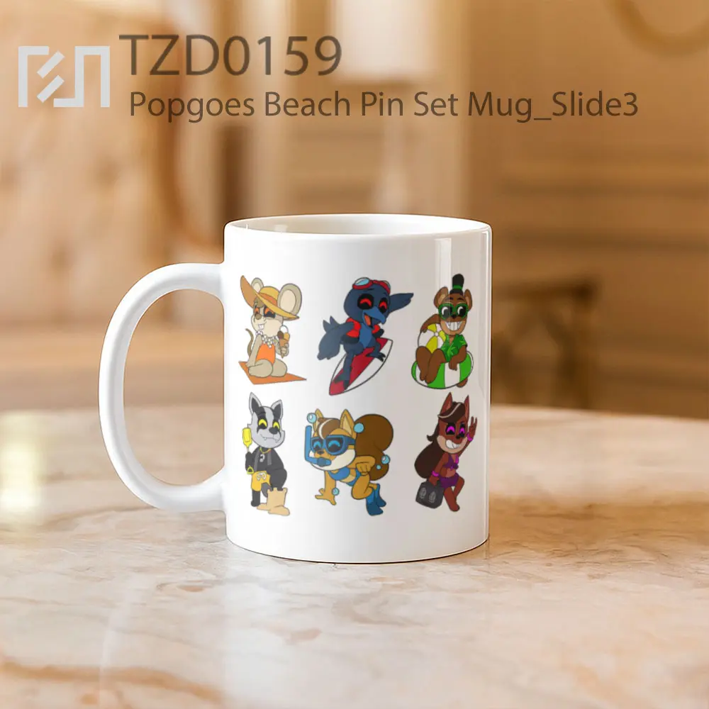 Popgoes Beach Pin Set Mug - All-side / Desain