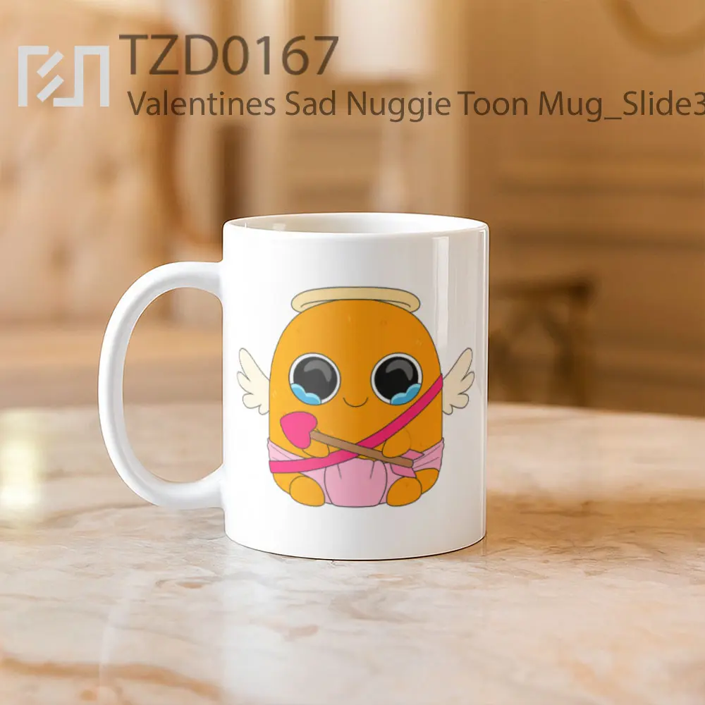 Valentines Sad Nuggie Toon Mug - All-side / Desain