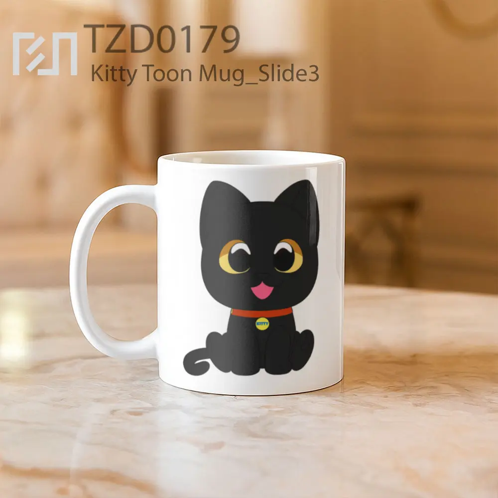 Kitty Toon Mug - All-side / Desain