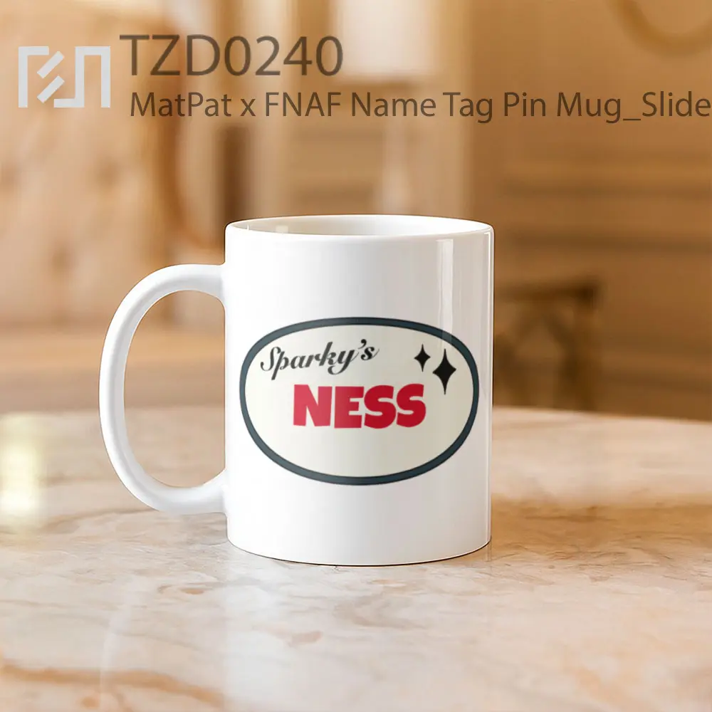 MatPat x FNAF Name Tag Pin Mug - All-side / Desain