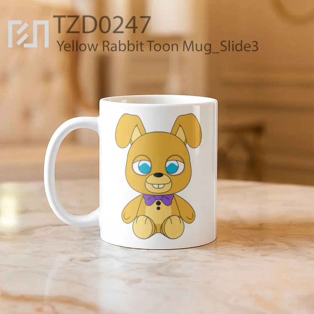 Yellow Rabbit Toon Mug - All-side / Desain