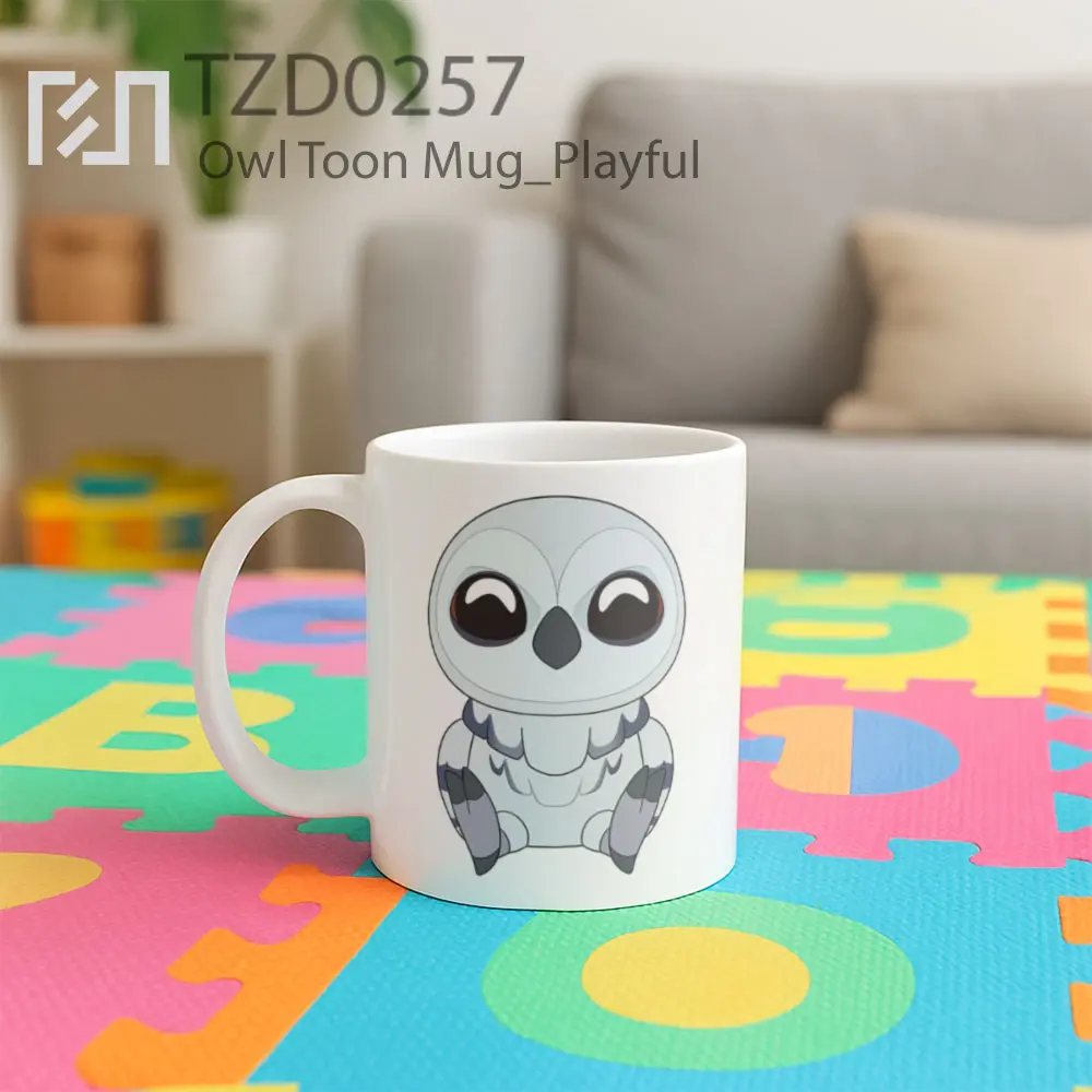 Owl Toon Mug - All-side / Desain