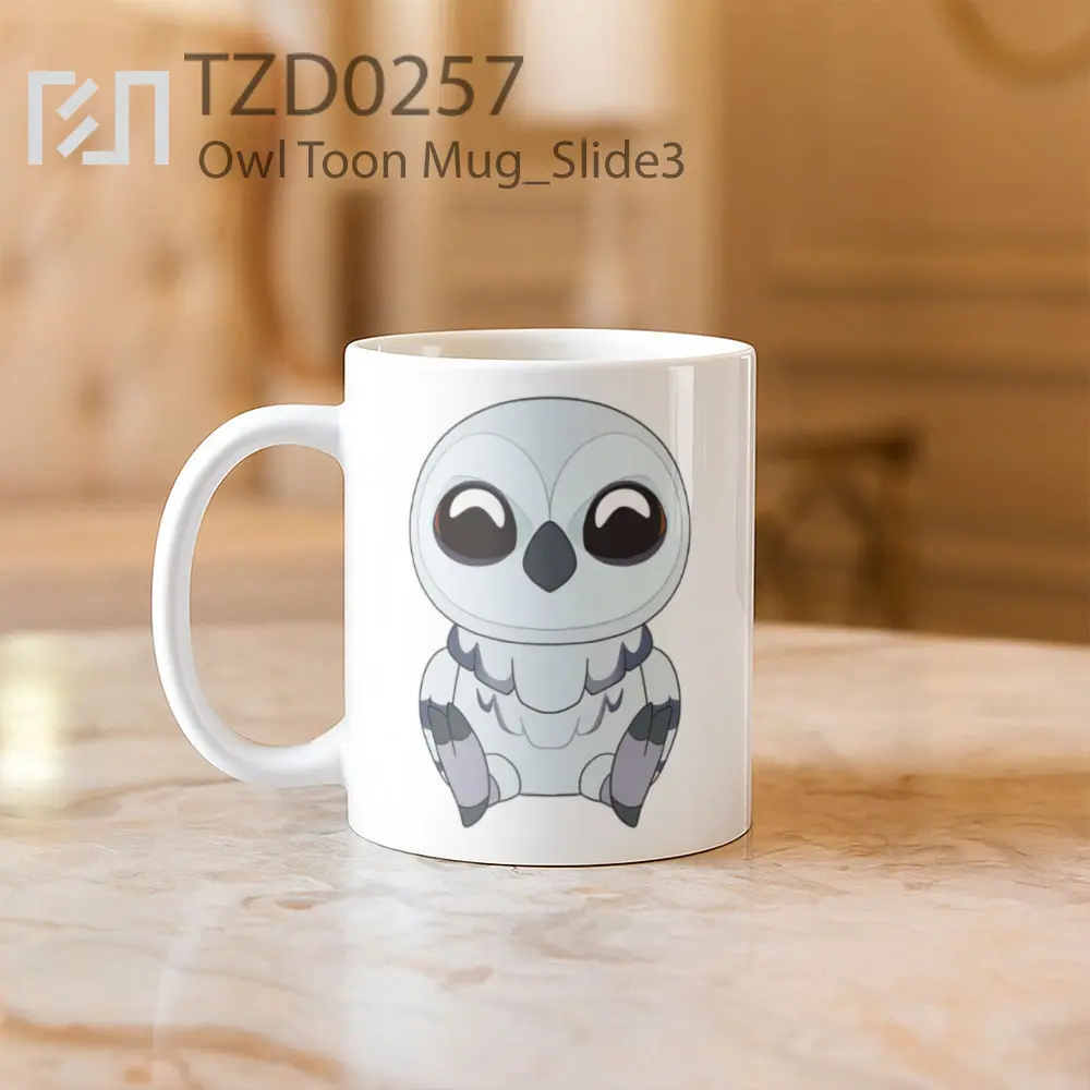 Owl Toon Mug - All-side / Desain