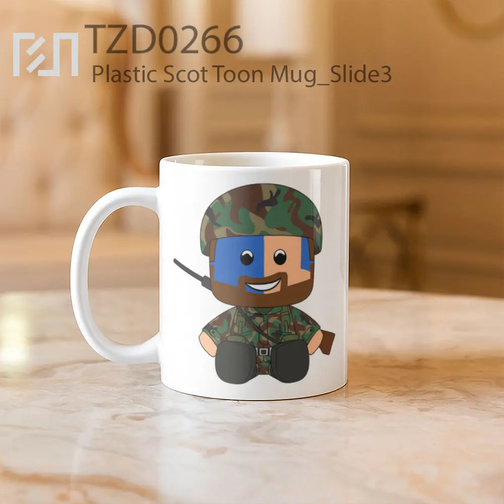 Plastic Scot Toon Mug - All-side / Desain