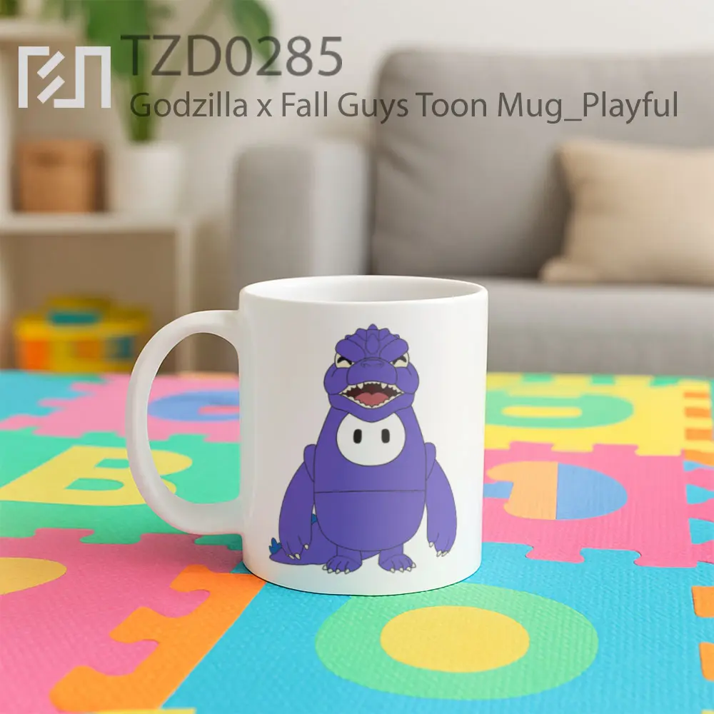 Godzilla x Fall Guys Toon Mug - All-side / Desain