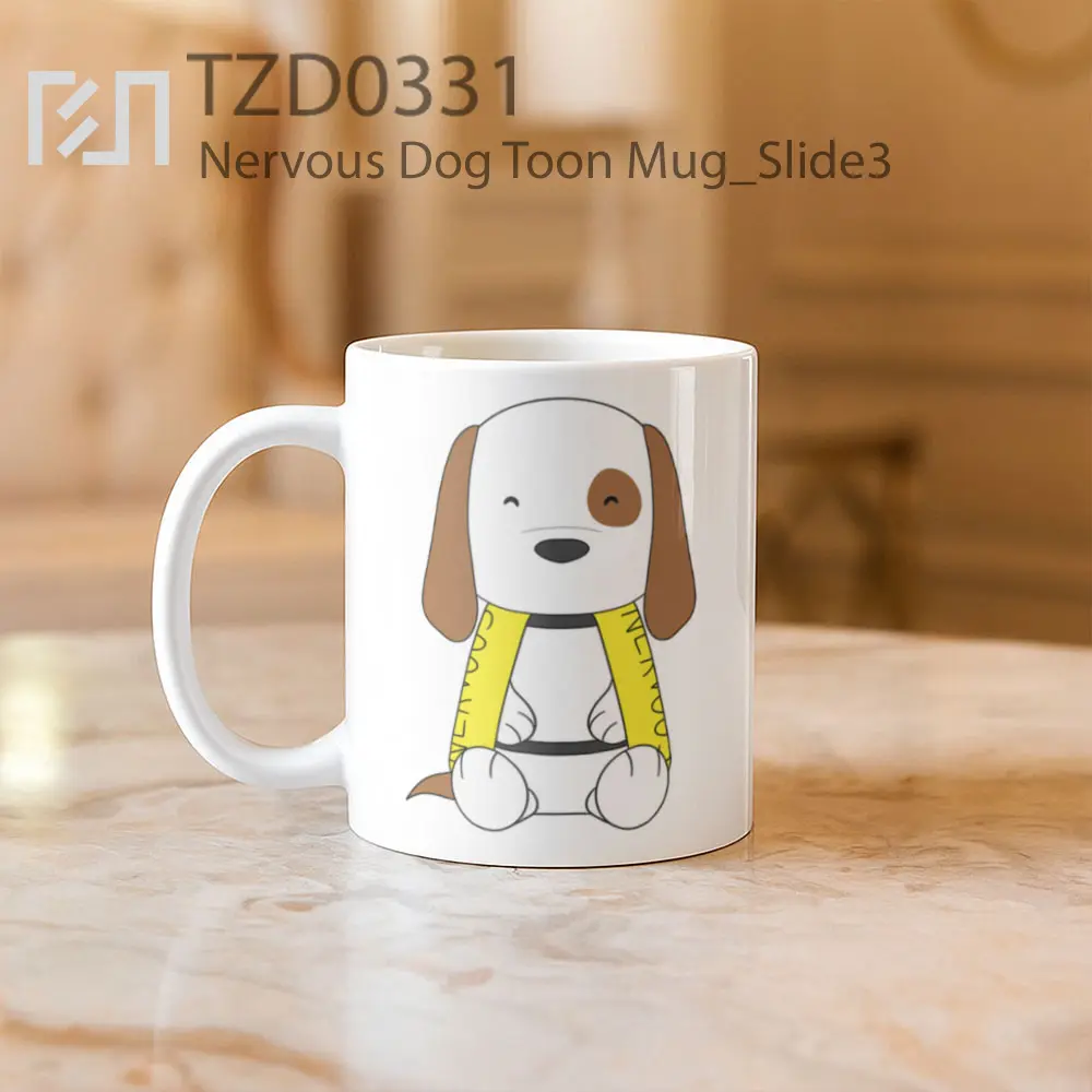 Nervous Dog Toon Mug - All-side / Desain