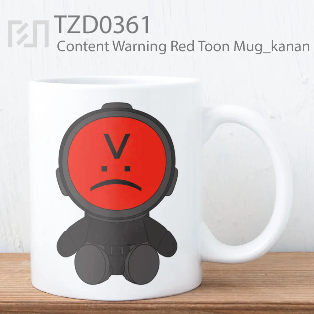 Content Warning Red Toon Mug