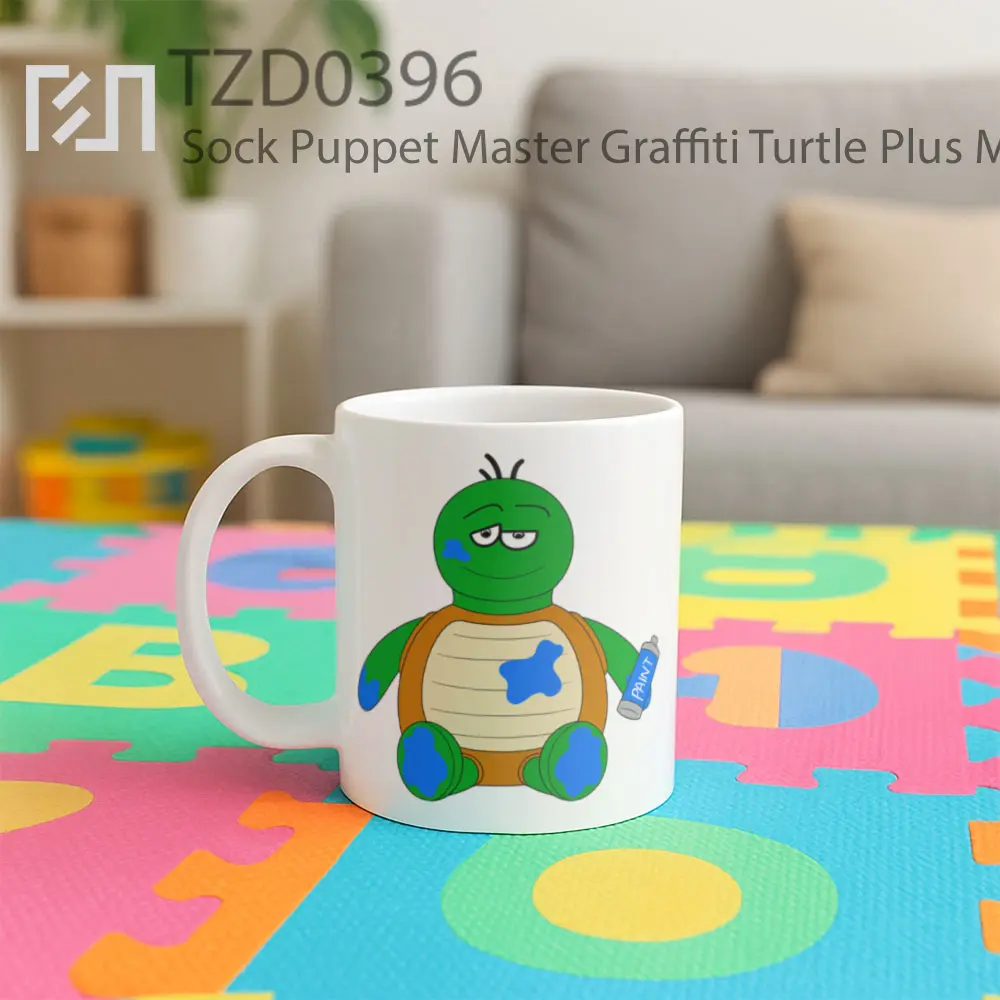Sock Puppet Master Graffiti Turtle Plus Mug - All-side / Desain