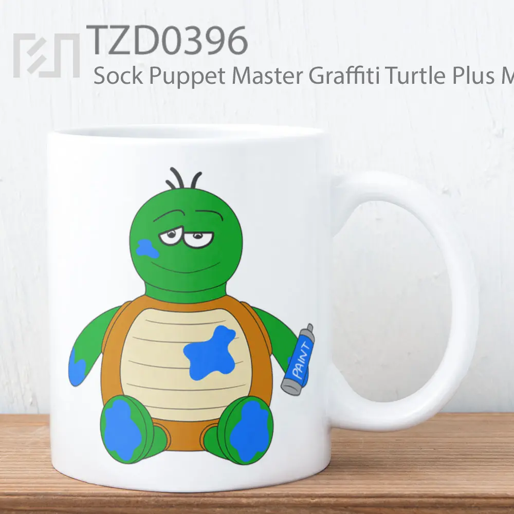 Sock Puppet Master Graffiti Turtle Plus Mug