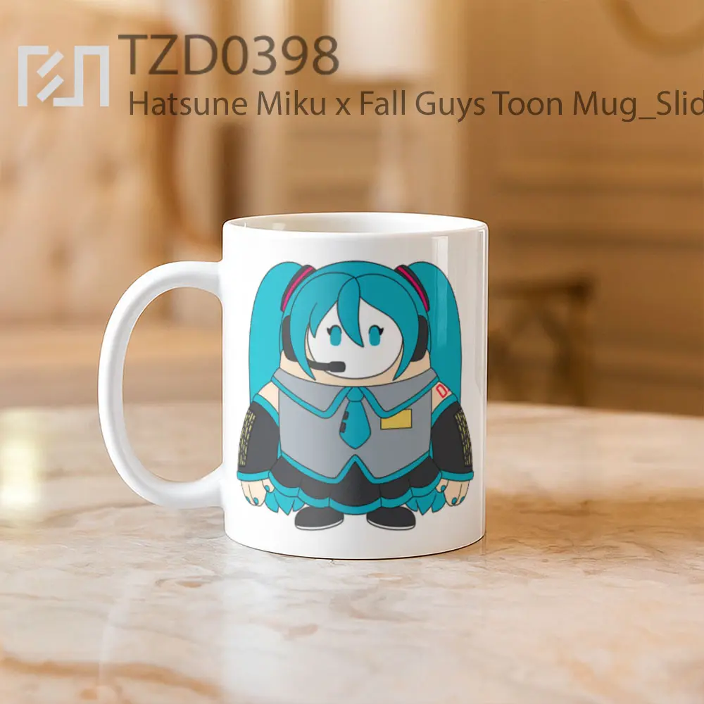 Hatsune Miku x Fall Guys Toon Mug - All-side / Desain