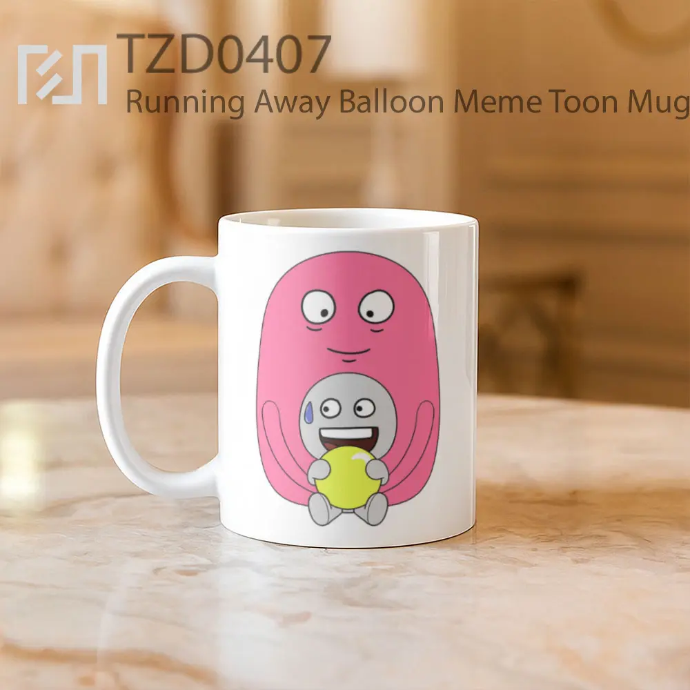 Running Away Balloon Meme Toon Mug - All-side / Desain