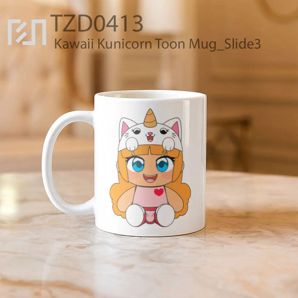 Kawaii Kunicorn Toon Mug - All-side / Desain