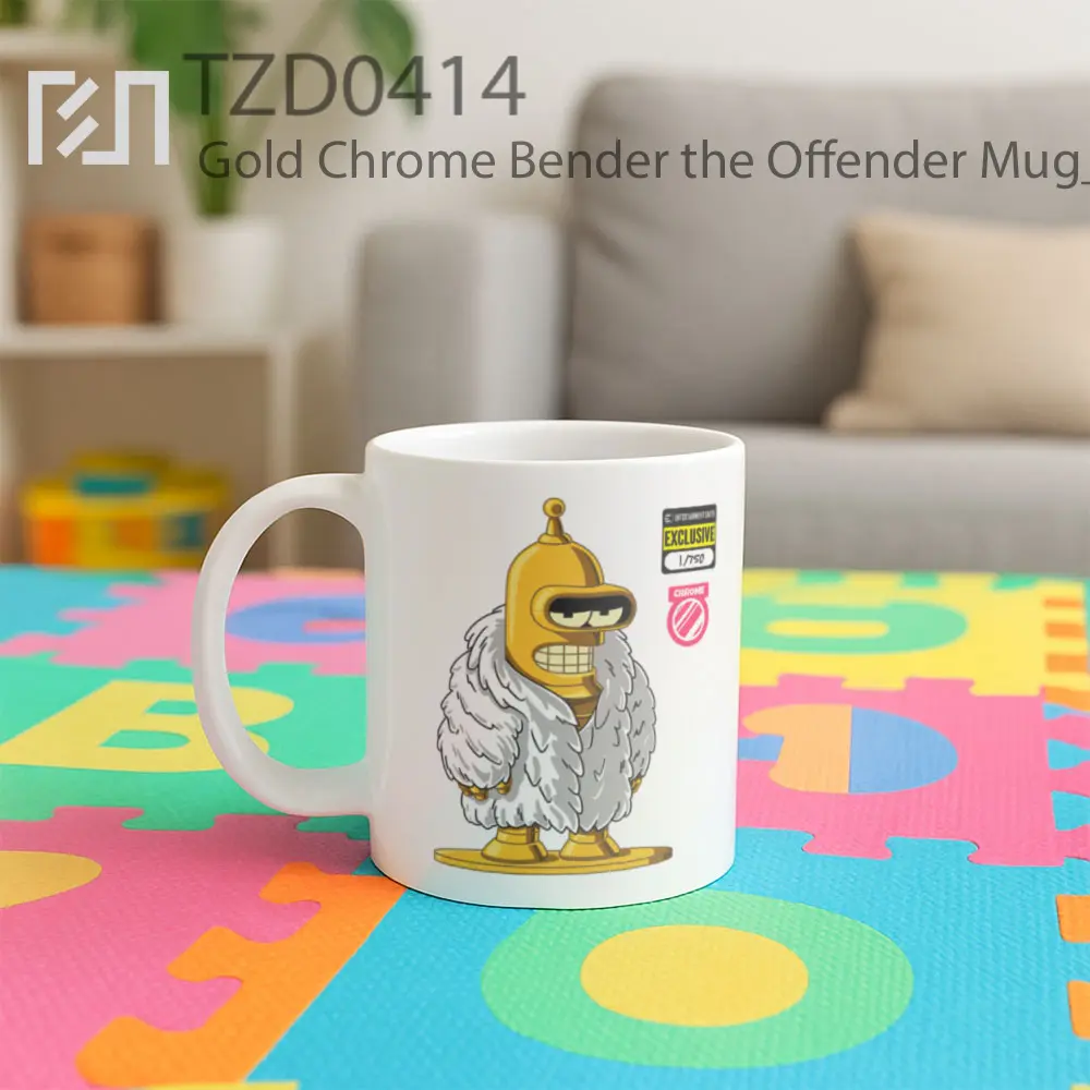 Gold Chrome Bender the Offender Mug - All-side / Desain