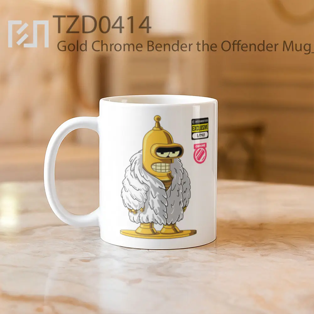 Gold Chrome Bender the Offender Mug - All-side / Desain