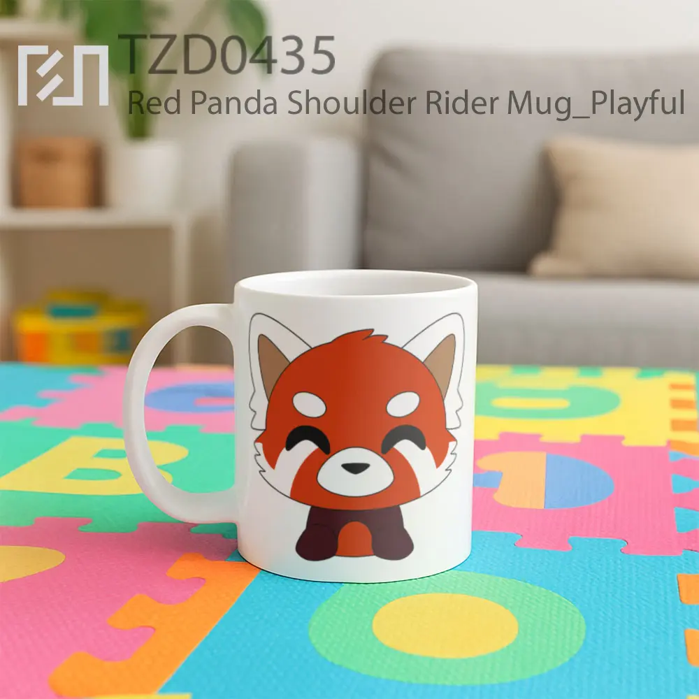 Red Panda Shoulder Rider Mug - All-side / Desain