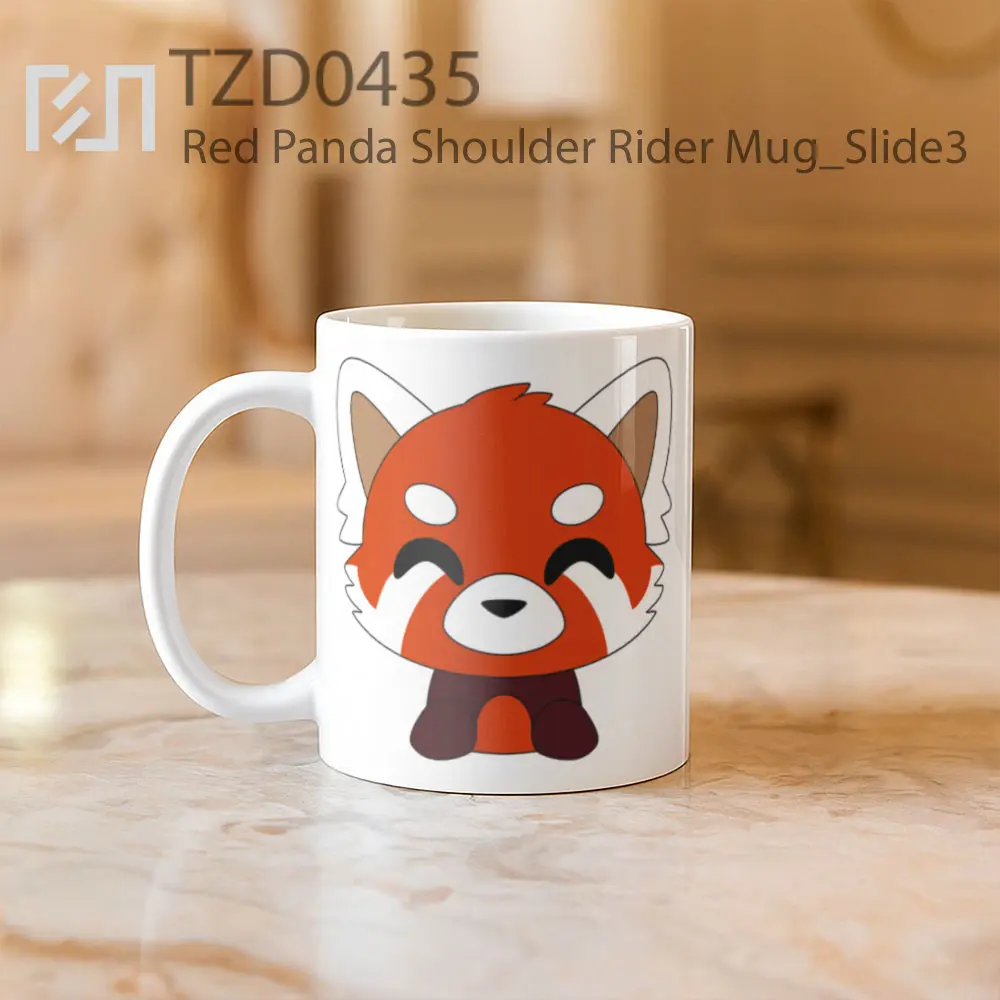 Red Panda Shoulder Rider Mug - All-side / Desain