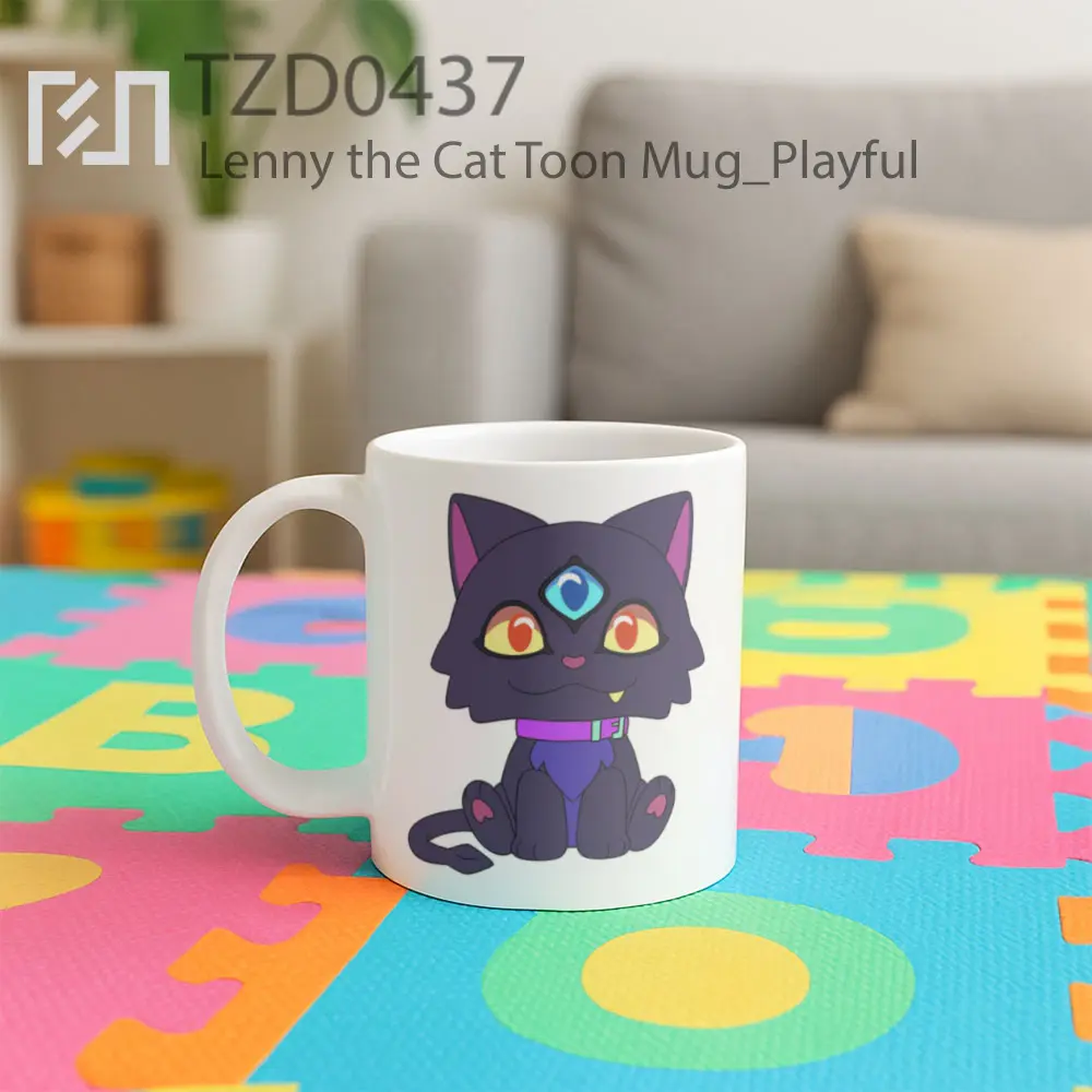 Lenny the Cat Toon Mug - All-side / Desain