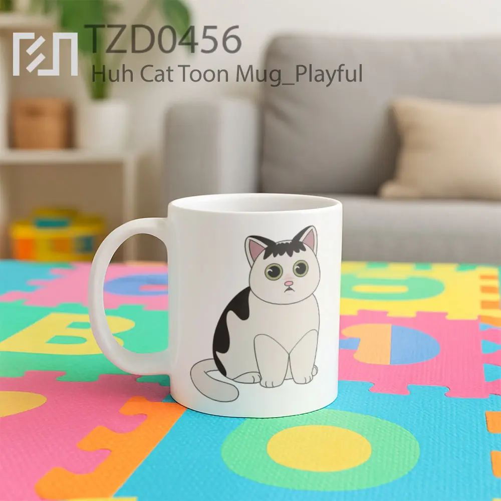 Huh Cat Toon Mug - All-side / Desain